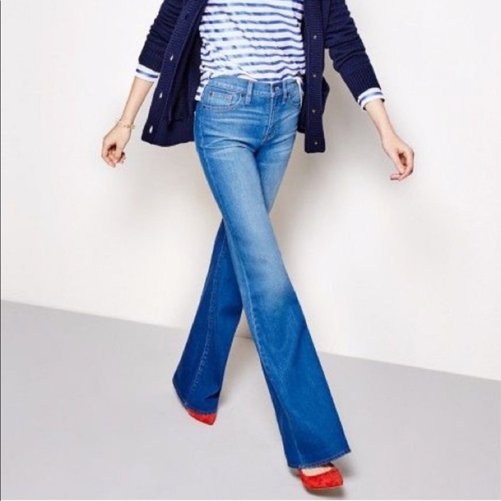 J Crew high rise flare jeans
